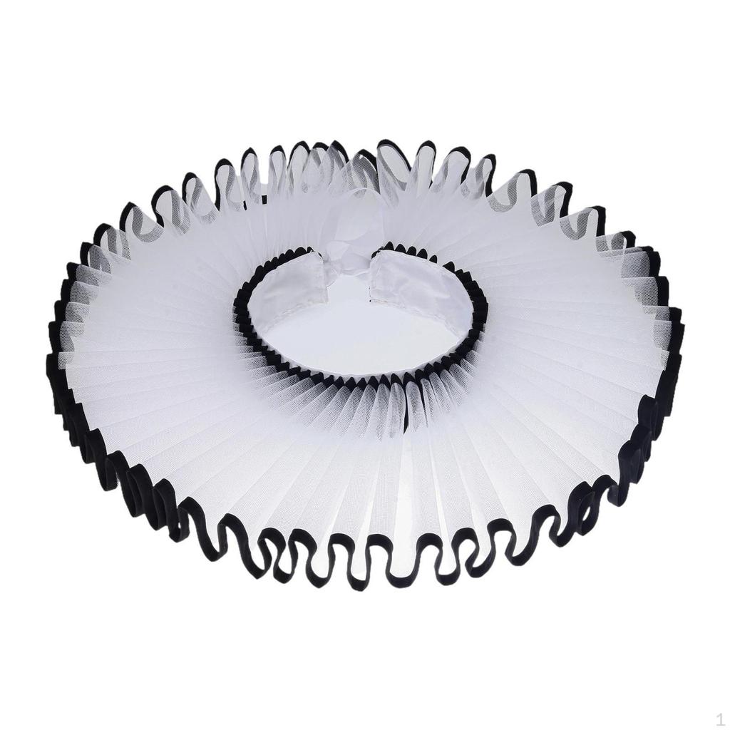 Alžbětinský klaunský kostýmní doplněk s volánky pro gotické rekvizity