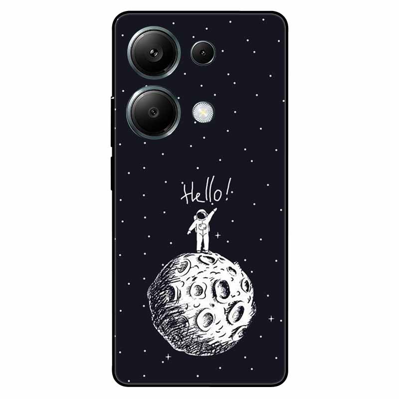 For Redmi Note 13 Pro 4G Case Global Silicon Fashion Space Wolf TPU Painted Coque Funda for Xiaomi Redmi Note 13Pro 4G Cover