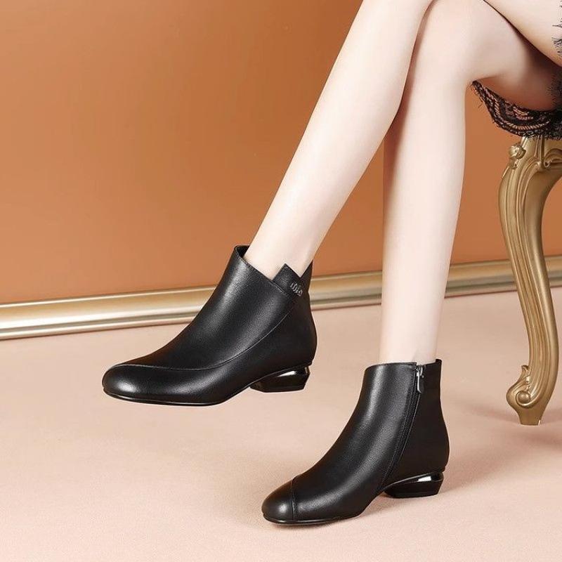 

Ретро Мода Толстый каблук Короткие ботинки Осень и Зима Ботильоны Женские 35