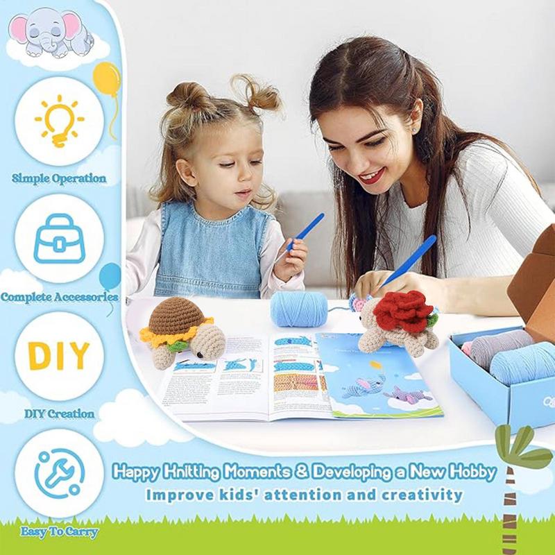 Beginners Crochet Animal Kit Video Tutorial Turtle Crochet Kit Crochet Animals Crochet Turtle Animal Crochet Kit For
