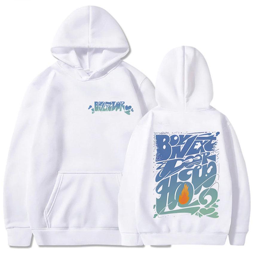 

Kpop BOYNEXTDOOR HOW Мерч Толстовки Нові толстовки з капюшоном Жінки Чоловіки Мода Повсякденний вуличний одяг Хіп-хоп Довгий рукав Популярні топи XL білий