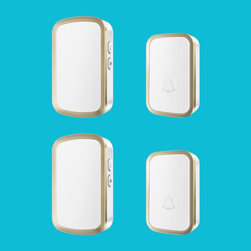 Wireless Battery-Powered Doorbell Set: No Plug, One Transmitter, Two Waterproof Receivers for Home Use Transmitter & 2 Receivers