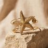 Women's New Vacation-Style Exaggerated Starfish Metal Open Arm Cuff Bracelet Bohemian Beach Versatile Hand Accessory