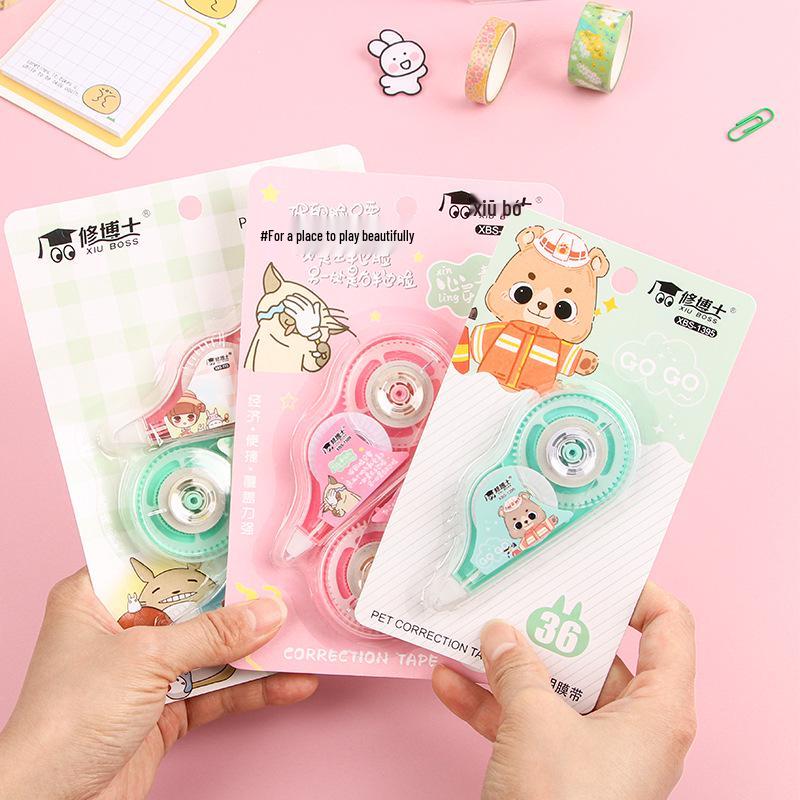 Creative Cartoon Correction Tape Set for Students - High Capacity, Cute Design