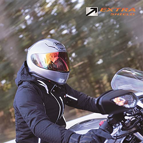 Yamashiro EXTRA Shield (Extra Shield) for Shoei CWR-1 Motorcycle Helmet, Smoke/Silver, Compatible with X-14/Z-7/RYD, Model EX109500