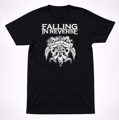 Falling In Reverse Rose Skull Graphic T-Shirt – Post Hardcore Rock Band Merch