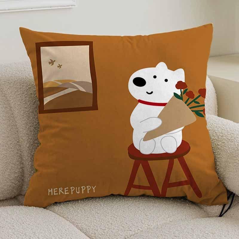 Cartoon-Tier-Kissenbezug Sofa Wohnzimmer Kissenbezug Büro Lendenkissen Nachttisch quadratischer Kissenbezug abnehmbar und waschbar