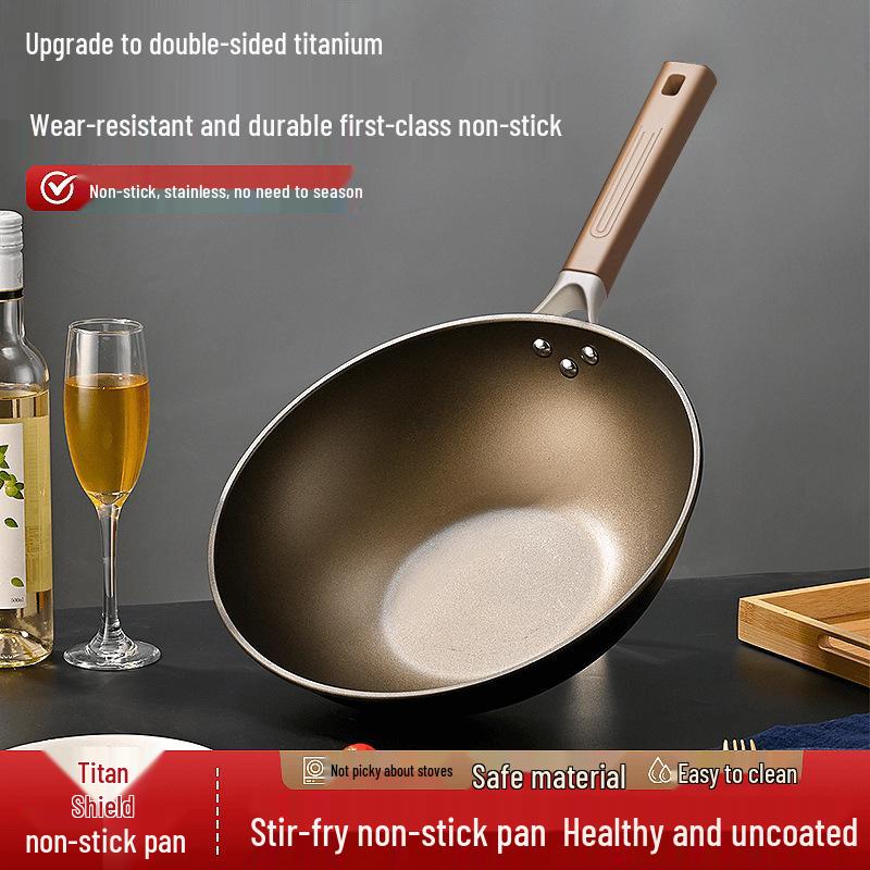 

Двусторонний вок с антипригарным титановым покрытием для жарки перемешиванием With lid