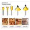 12pcs 1/4 Inch Shank Trimming Straight Milling Cutter Wood Bits Tungsten Carbide Woodworking Cutting Trimming Core Box Router Bit Set