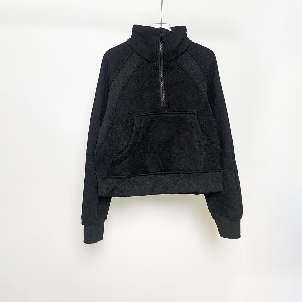 Sweter damski Lulu z półgolfem: Codzienny plus aksamitny pulower jesienno-zimowy z półzamkiem.