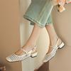 Fashion New Summer Sandals Round Toe Sandals for Women Low Heels Fashion Hollow Out Sandals Breathable Ladies Shoes Mary Jane Shoes
