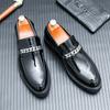 Fashion Korean Style Thick Bottom Tassels Casual Slip on Non-slip Metal Buckle Decoration Fashionable Brand Men's Shoe Tips Loafer Shoes