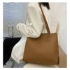 Simple Style Large Capacity Faux Leather Tote Bag for Women Solid Color Casual Shoulder Handbag