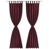 2 pcs Rideau à Passant Micro Satin Bordeaux 140 x 225 cm