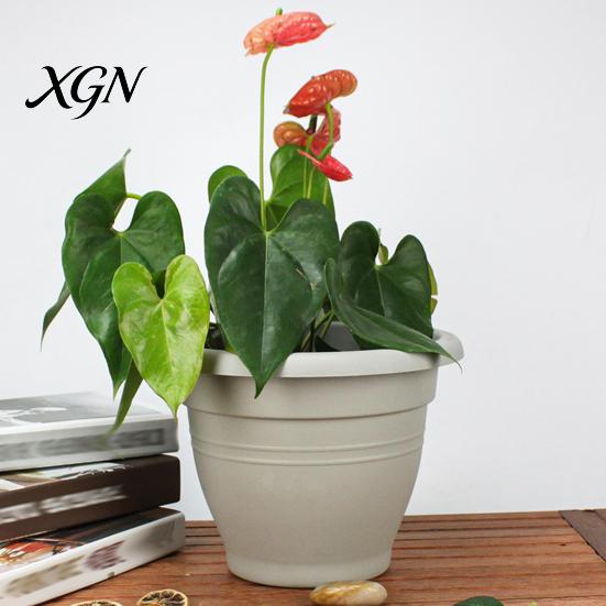 Round Container Gardening Planter Flower Pot, Lightweight Plant Pot with Drainage Elegant Garden Decor Pots Holes, Modern for Indoor And Outdoor