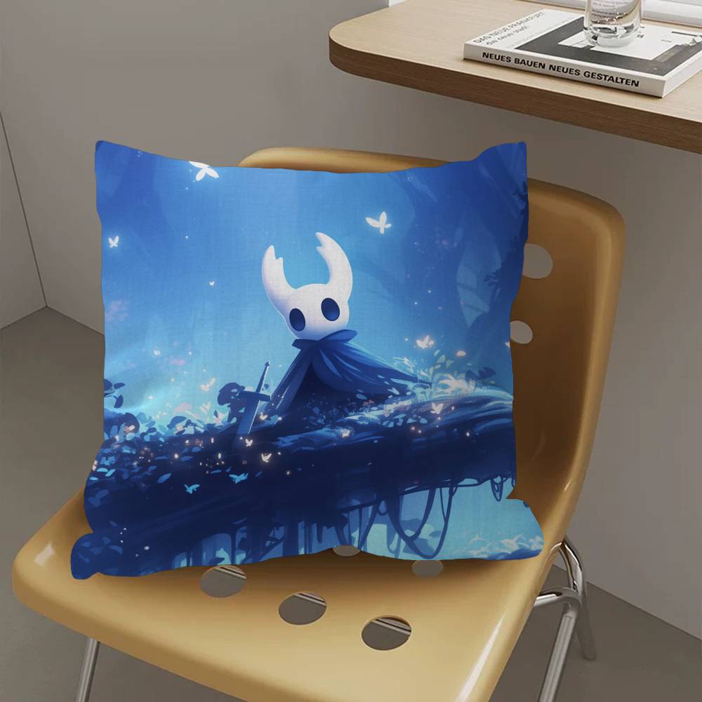 Hollow Knight Pillow Covers Cartoon Sofa Decorative Home Double-sided Printing Short Plush Cute Cushion Cover