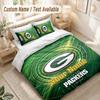 Custom Name Bedding Set 3 PiecesGreen Bay Packers Print Duvet Cover + 2 Pillowcases Soft Bed Decor