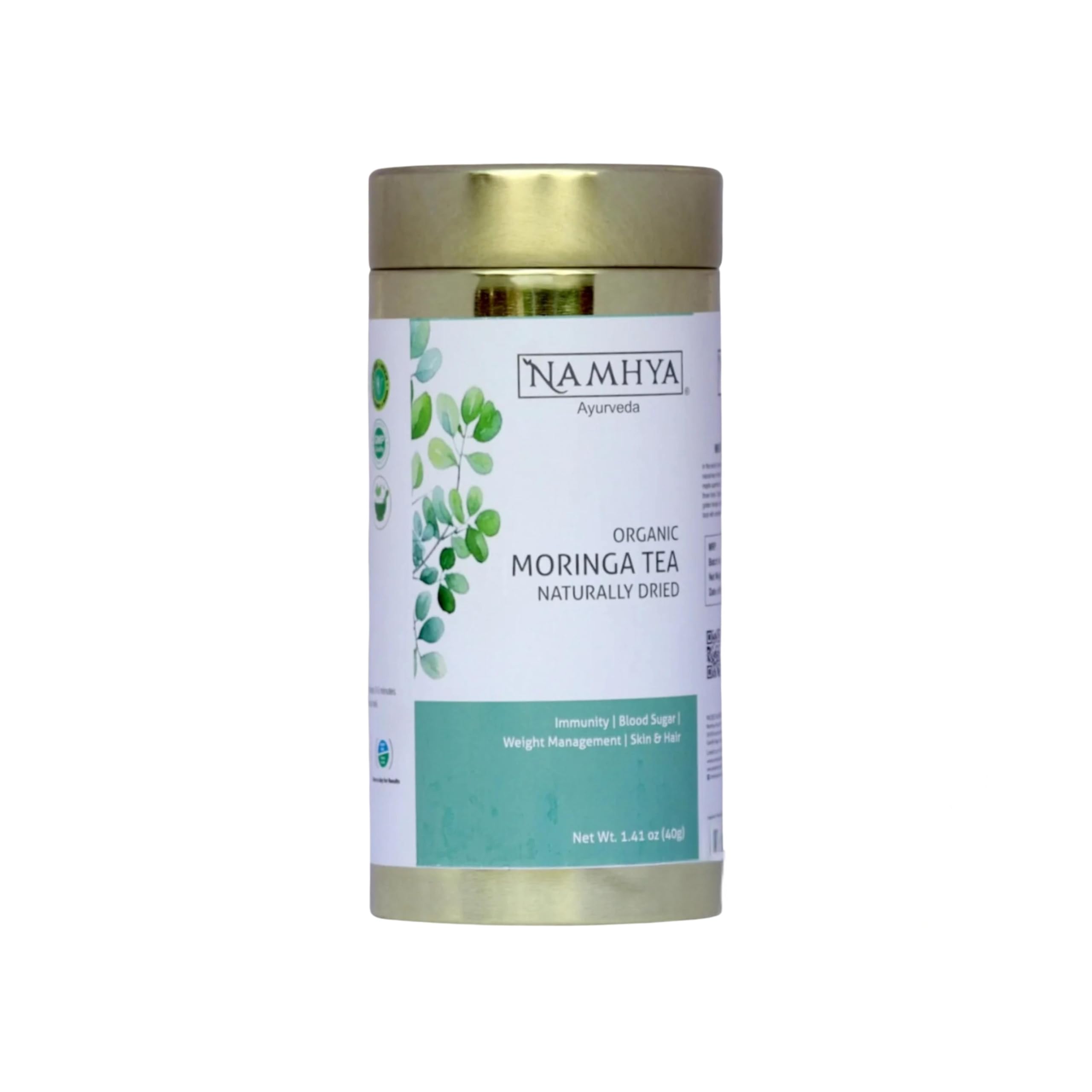 Namhya - Moringa Herbal Tea Bags - 20 Tea Bags (20 Cups) - Boosts Immunity, Energy, Digestion, Regulates Sugar - Moringa - Natural, No Pres