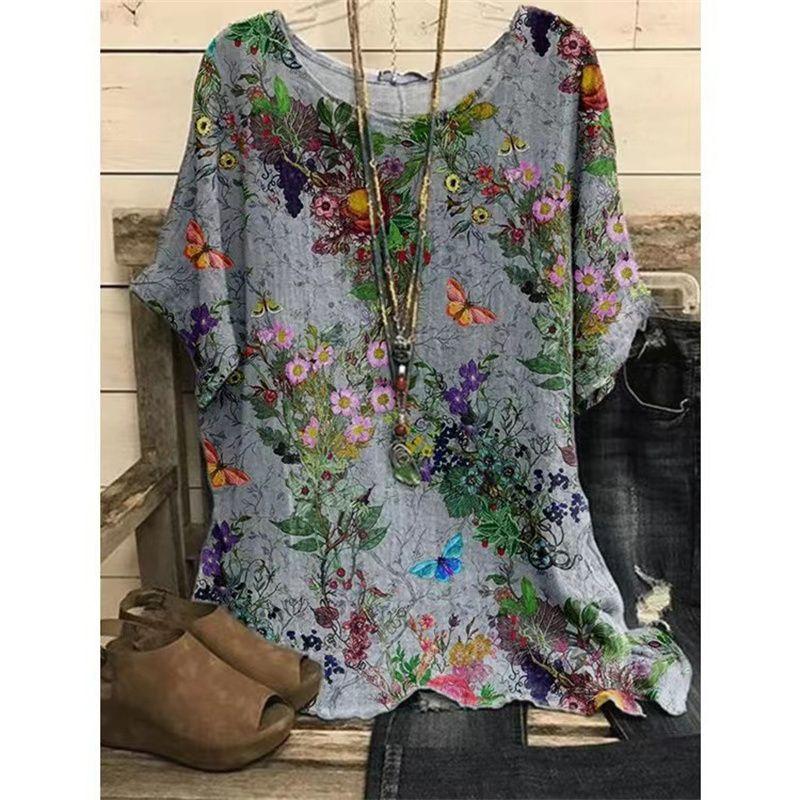 XL-5XL Women T Shirt plus Print Ladies Tops Plus size Print Women Short Sleeve T-shirt