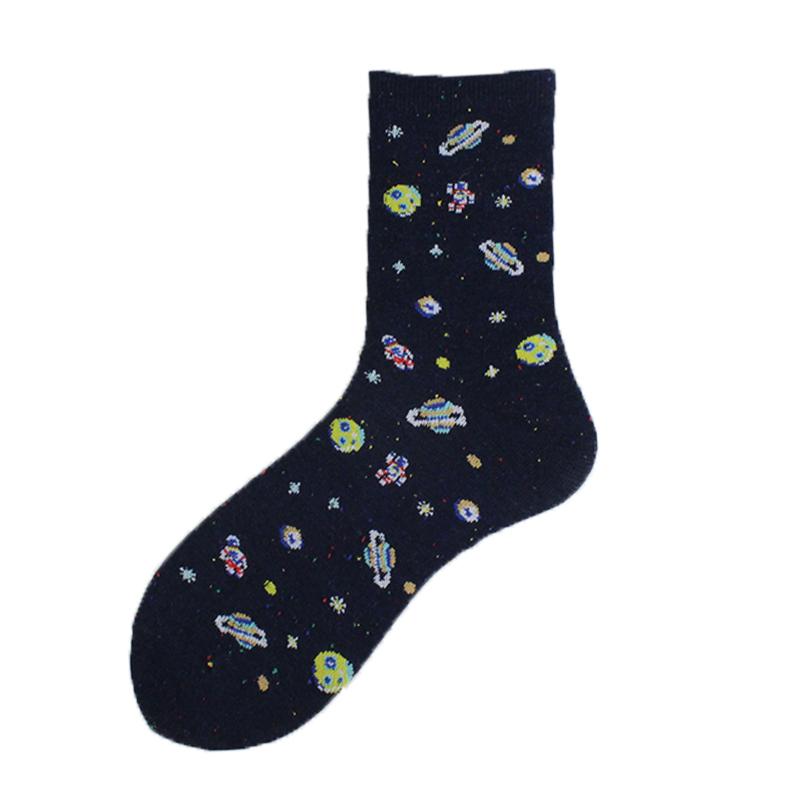 [COSPLACOOL]Harajuku Planet Point Yarn Funny Socks Japanese Creative Moon Stars Socks Women Warm Cute Novelty Femme Sokken Meias