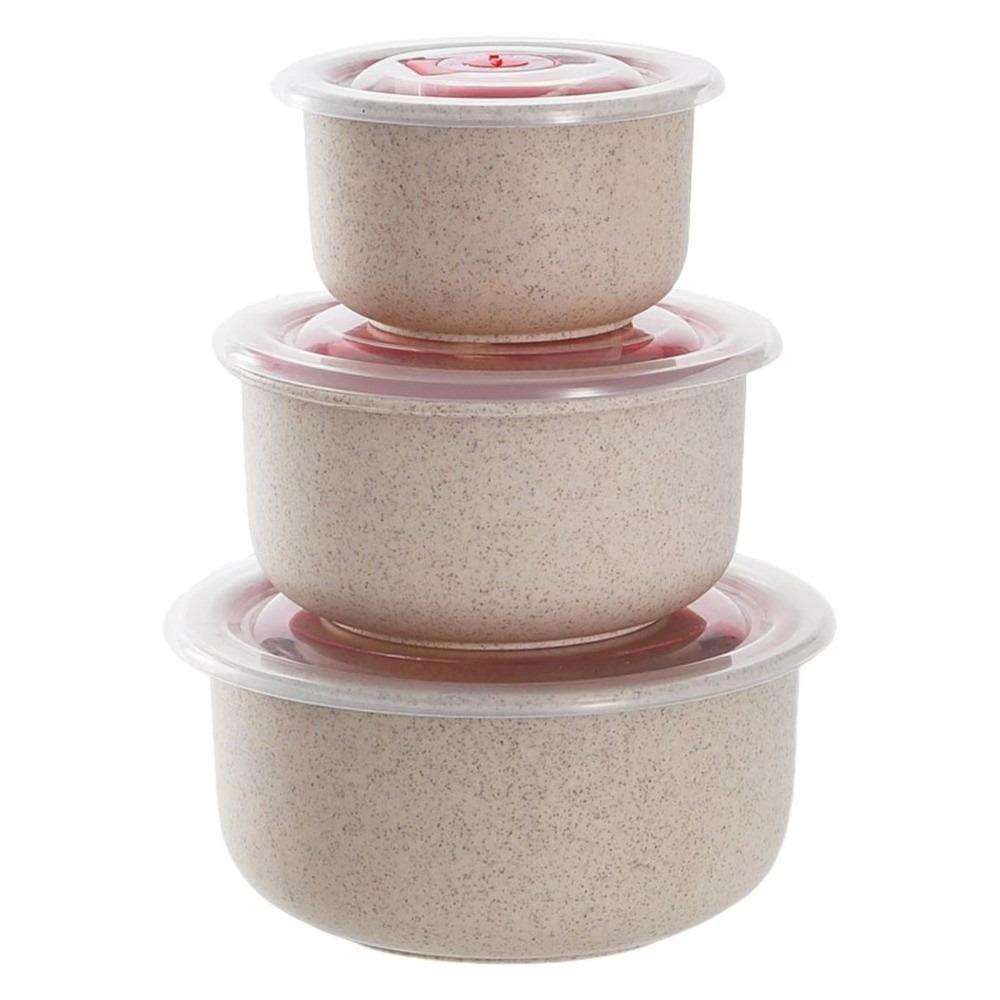 3pcs Portable Lunch Box Set Storing Fruits Vegetables Ramen Bowl Food Storage Containers with Lids Rice Bowls