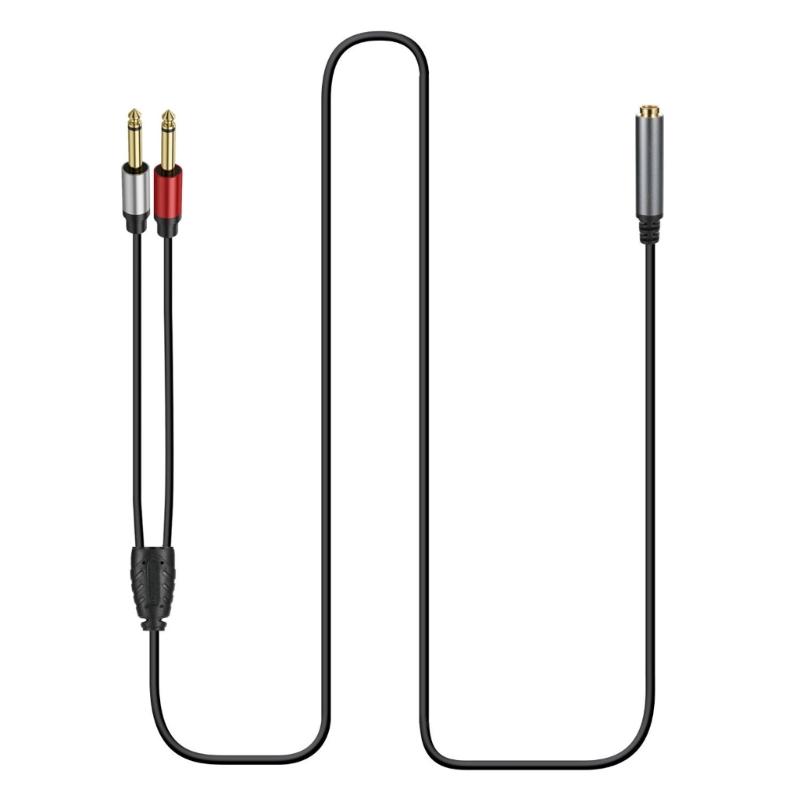 6.35mm TRS Stereo Female Plugs to 2x 6.35mm Male Mono Music Speaker Adapter,6.35mm Speaker Splitter Cable