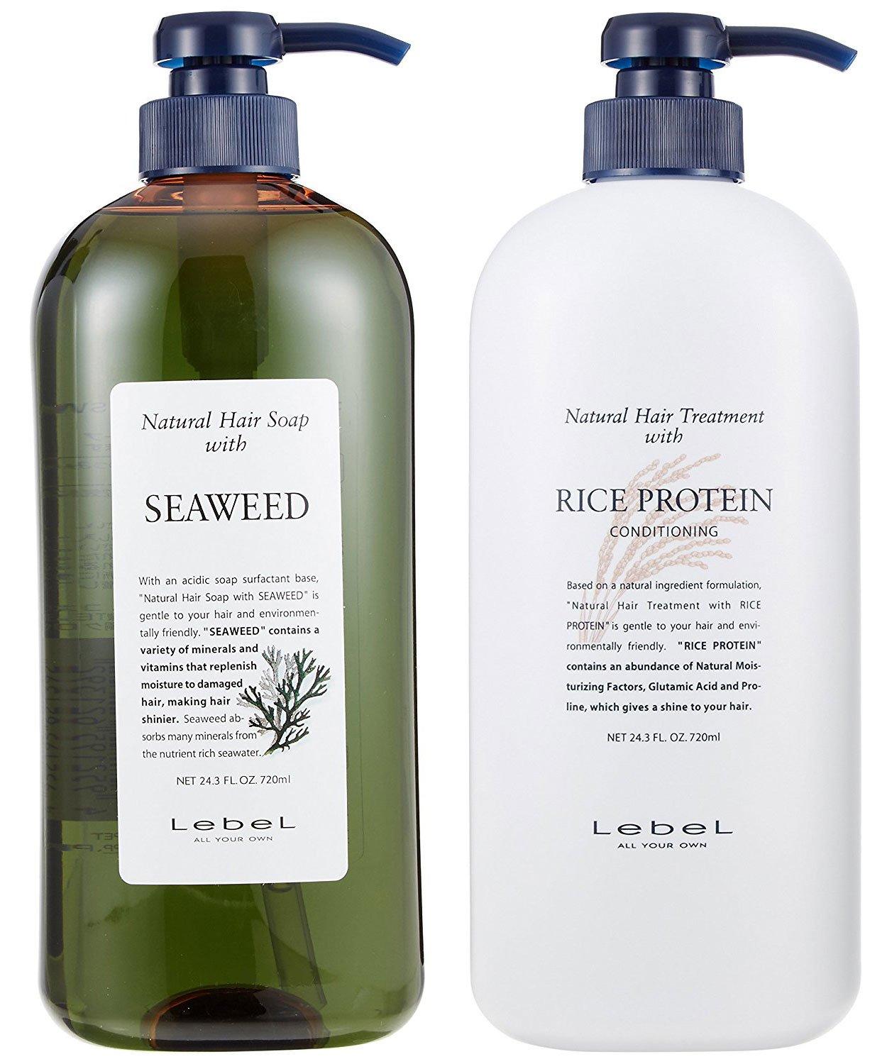 

LebeL Natural Hair Soap with SW Natural Hair Treatment with RP Protein 2 шт. в асорті [Стандартний набір] (Морські водорості 720 мл) & (Рис 720 г)