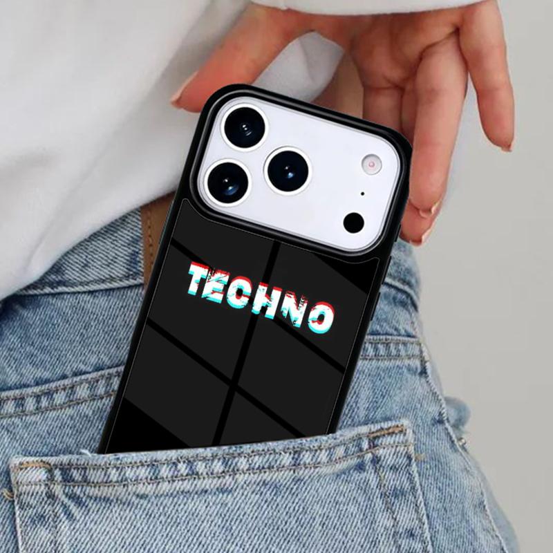 Techno Music Phone Case for iPhone 17ProMax 12 13 14 15 16e 17 Pro Max Plus Air Cover
