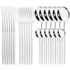 24Pcs Gold Tableware Set Stainless Steel Flatware Dinnerware Spoon Knife Fork Dinner Cutlery Set Western Kitchen Silverware