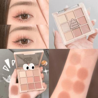 Deväťfarebná paleta očných tieňov Zemiaková farba Matný lesk prírodné rozjasnenie vodotesný podnos na očné tiene dlhotrvácny dámsky make-up