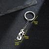 Playful Lovely Kitten with Elegant Charm Stainless Steel Keyring Charm Pendant Accessory Portable for Personalize Use