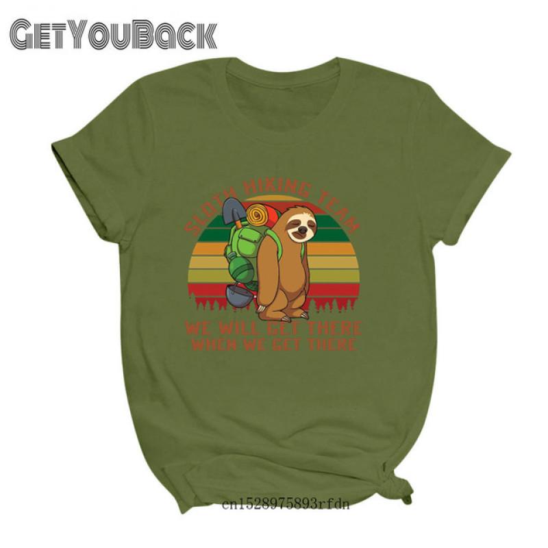 

Забавная женская футболка Sloth Hiking Team для девочек, Harajuku 90S, футболка с животными, женская одежда, Прямая поставка 6XL