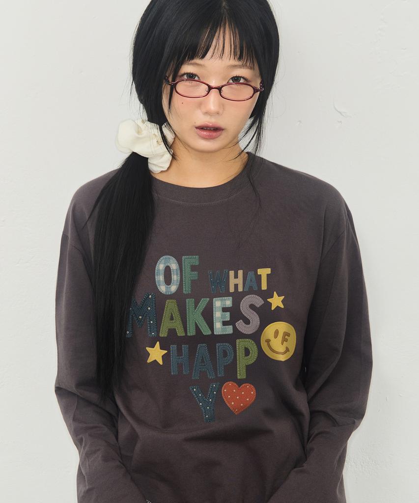 GRAVER [Unisex] Makes Happy Long Sleeve T-Shirt_3 Colors