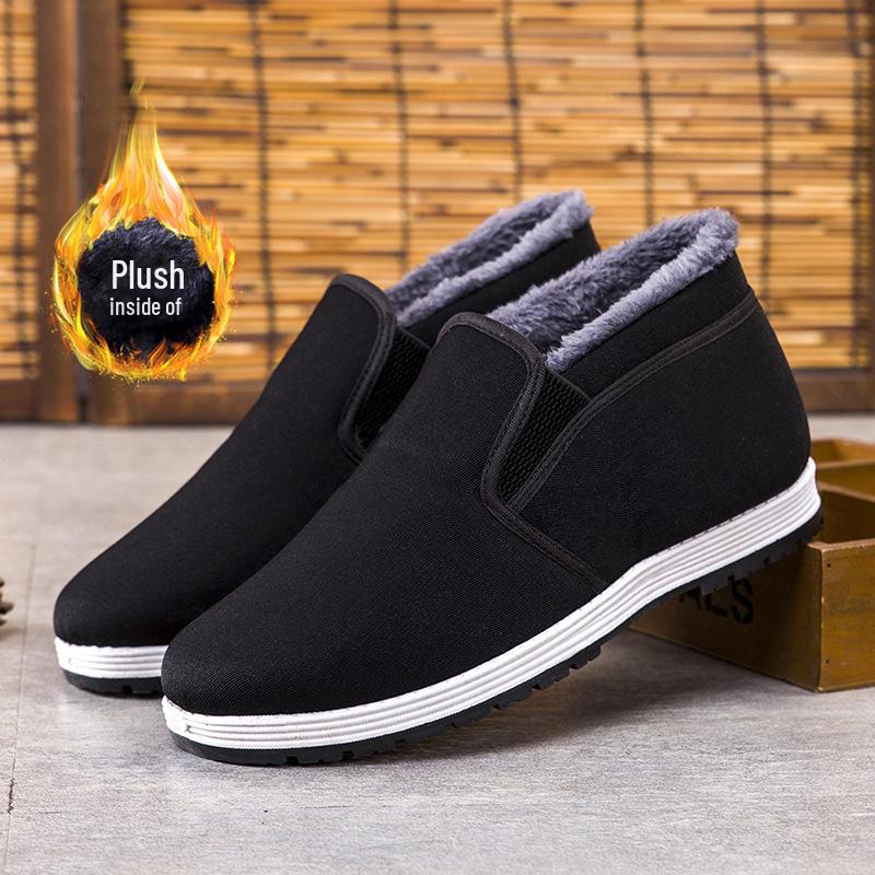 

Men s Winter High-Top Velvet-Lined Cotton Shoes for Warmth, Suitable for Middle-Aged and Elderly. 45