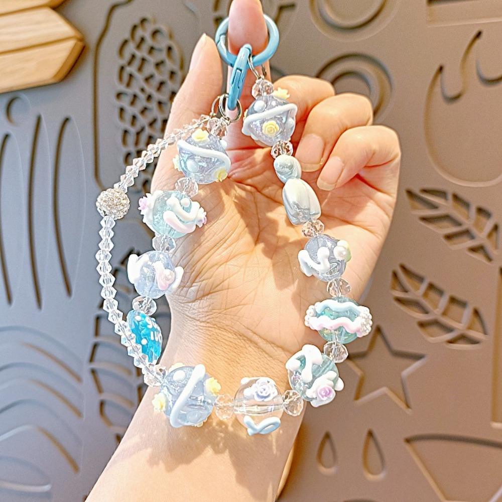 

Брелок із намистинами проти втрати дофаміну, барвистий подовжувач, креативний ланцюжок для камери синій