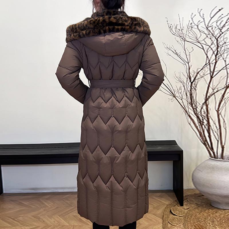 Plus Size L-7XL Fashion Winter Jackets Woman Long Parkas Hooded Faux Fur Collar Loose Thick Warm Overcoat Casual Women's Coats With Belt