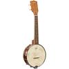 KALA Natural Mahogany Banjo Ukulele with Concert Remo Head (KA-BNJ-MHG-C) and Case Included