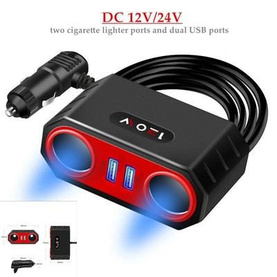 DC12V/24V Cigarette Lighter 120W Car Charger 3.1A Dual USB Quick Charge Power Adapter Charger For Smartphone Laptop Camera DVR