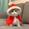 Funny Cat Christmas Costume Santa Cosplay Pet Christmas Cape Dress Up Clothes Warm Red Scarf Cloak With Hat Pet Accessories