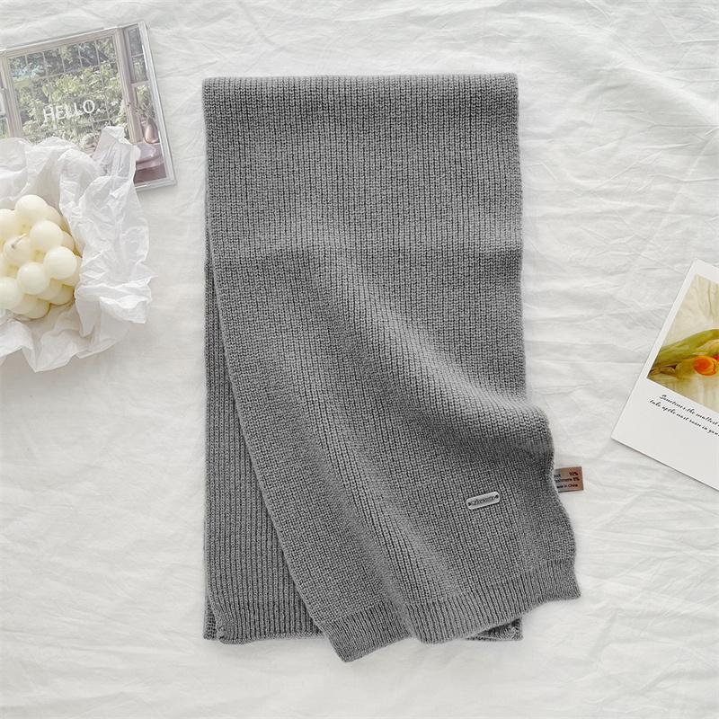 Knitted Wool Cashmere Winter Warm Women Scarf Solid Color Korea Styles Scarves Shawls Wrap Neckerchief Echarpe Bufanda Lady Gift
