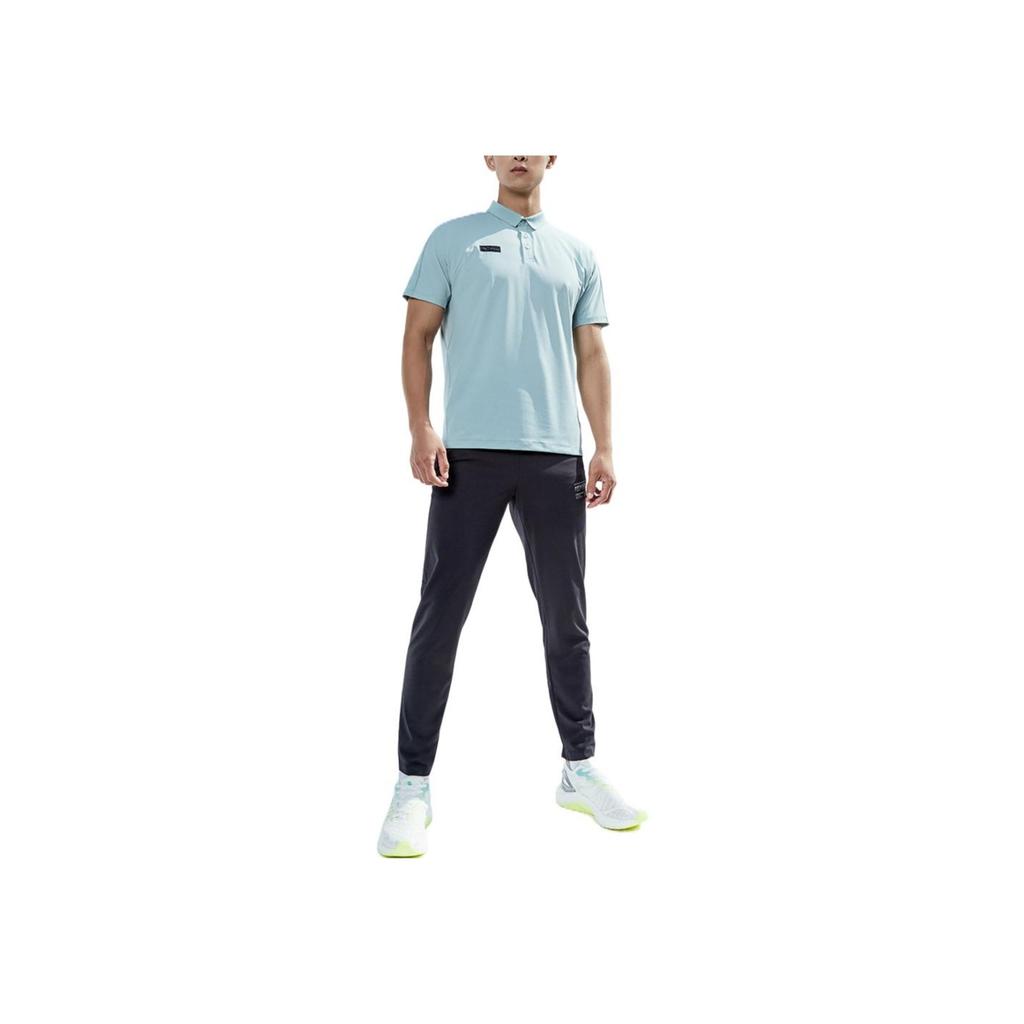 Anta Solid Color Letter Print Elastic Waist Straight Leg Sports Pants Men Bottoms Black 952227740-3