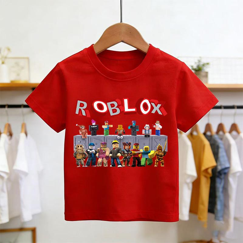 T-shirt Roblox Moda Estiva Top a Manica Corta T-shirt Ragazzi e Ragazze Top Estivi Gioco Streetwear Magliette Bianche per Bambini