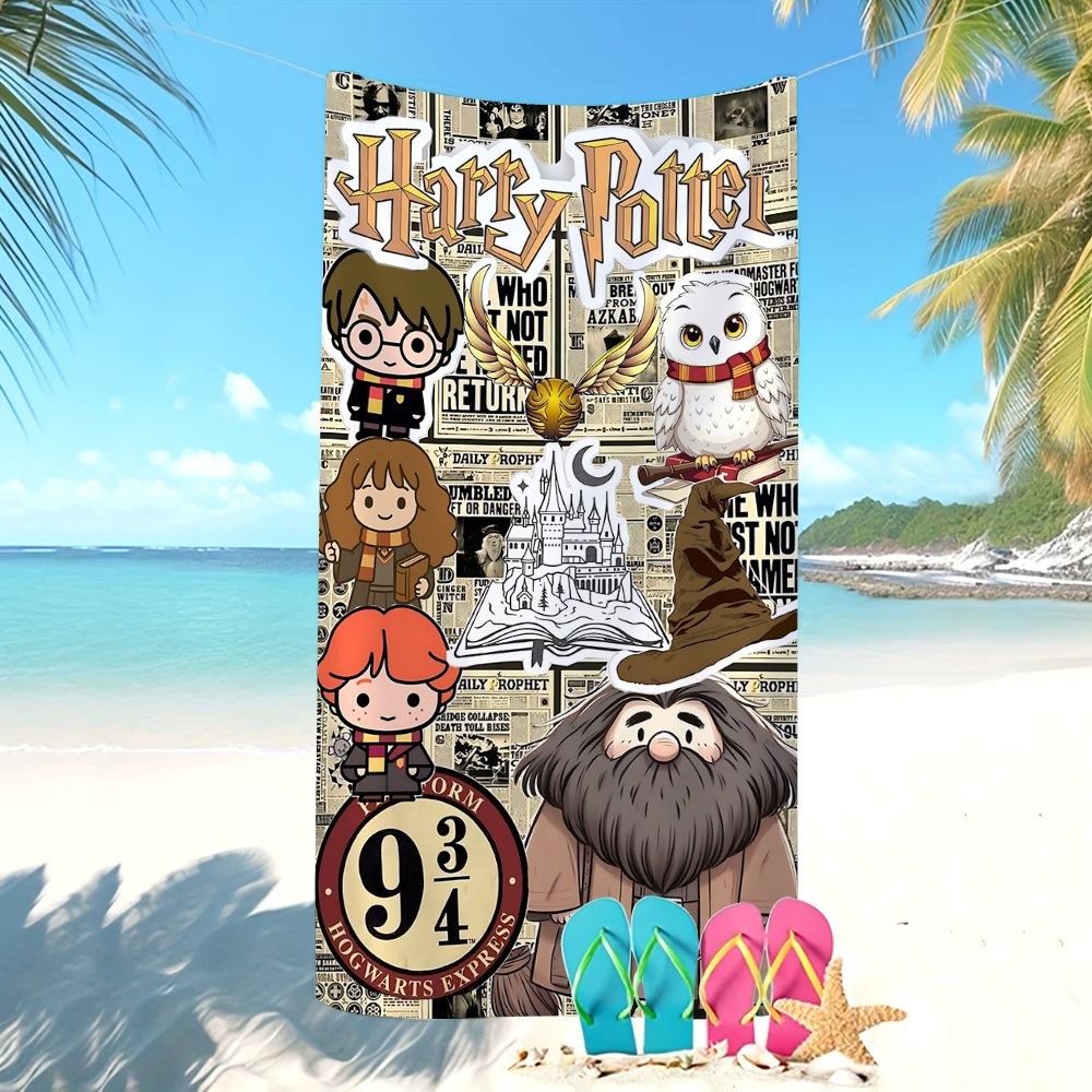 Fantasy Magic Character Pattern Microfiber Large Towel For Children Beach Swimming Shower