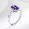 New Style Oval Imitation Amethyst and Topaz Gemstone Silver Plated Ring