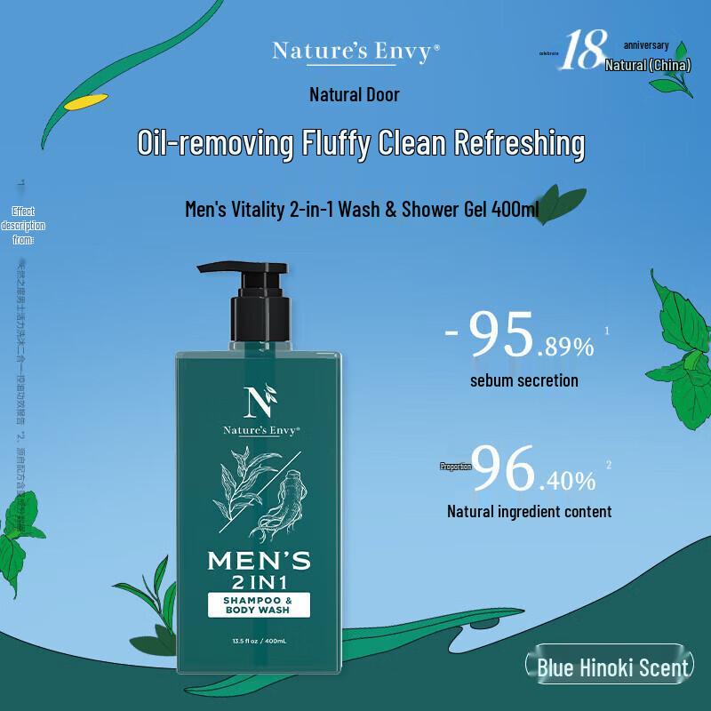 Nature s Gate Men s Vitality 2-in-1 Wash & Shampoo