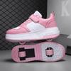 Zapatillas Deportivas Infantiles con Dos Ruedas y Ruedas Desmontables Ultraligeras Unisex Zapatillas de Patín Para Adolescentes Niñas