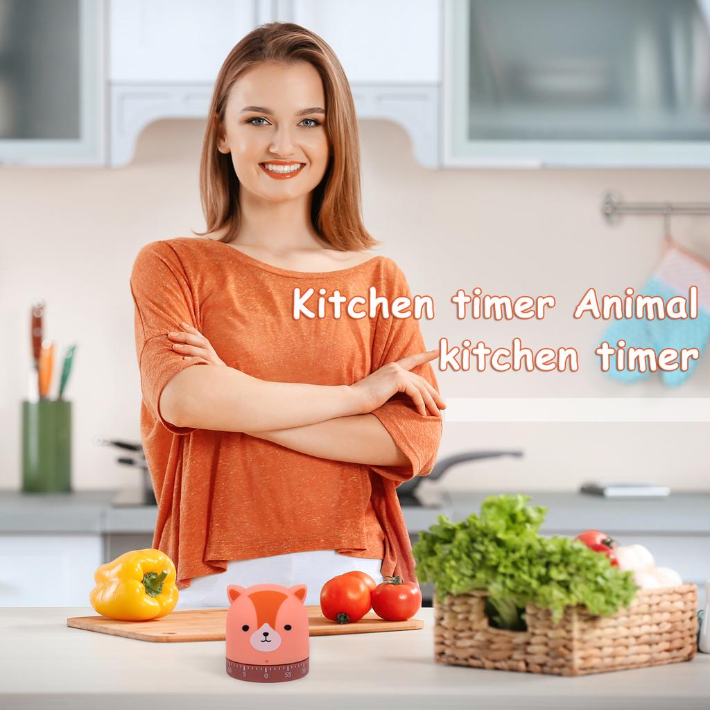 1 Stück Küchentimer Mechanisch Cartoon Fuchs Form Haushalt Countdown Zeiterfassungswerkzeug Zum Kochen Lernen Fitness Einfaches Analoges Gerät