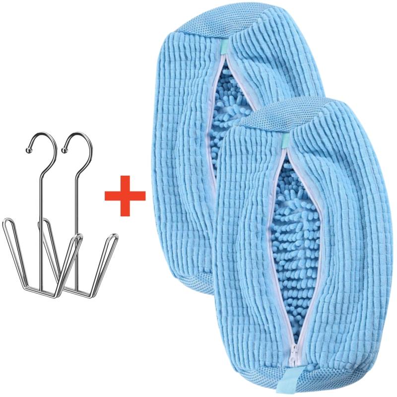Shoe Washing Machine Bag With Shoes Drying Rack Set Durable Laundry Shoe Bag For Washer & Dryer Fluffy Fibers Washing Shoes Bag