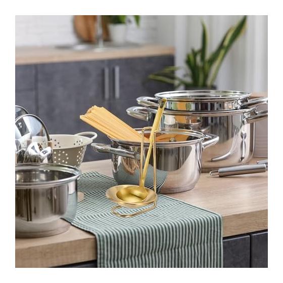 uxcell Spoon Rest Holder, Stainless Steel Upright Ladle Rack Set with Round Stainless Steel Bowl, Portable Upright Spoon Rest for Home Kitchen