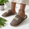 Cozy & Elegant Women's & Men's Winter Slippers • Plush Soft Lining & Thickened EVA Sole • Slip-On House Shoes with Golden Strap Design (/White)